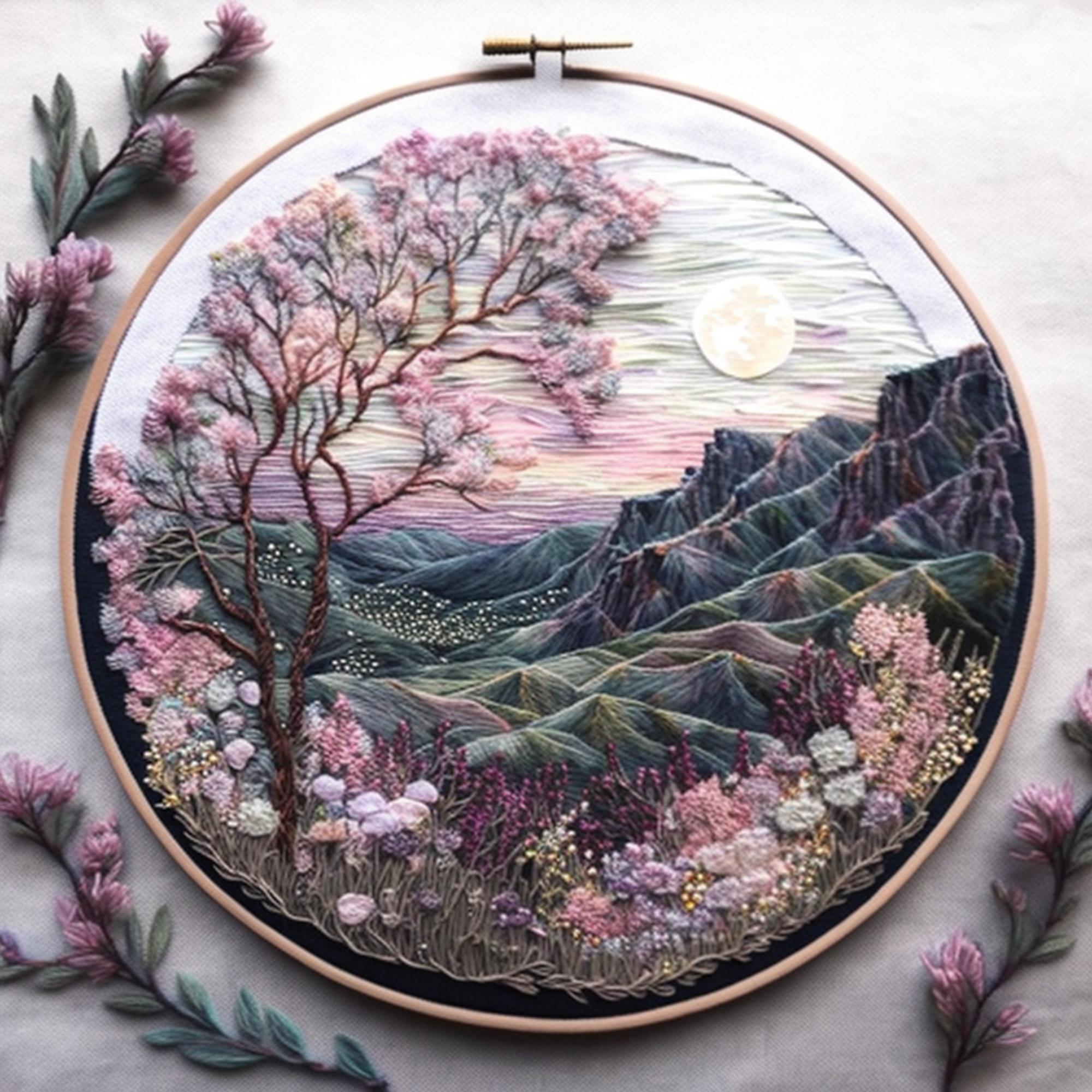 Limited edition embroidered panel framed